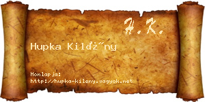 Hupka Kilény névjegykártya